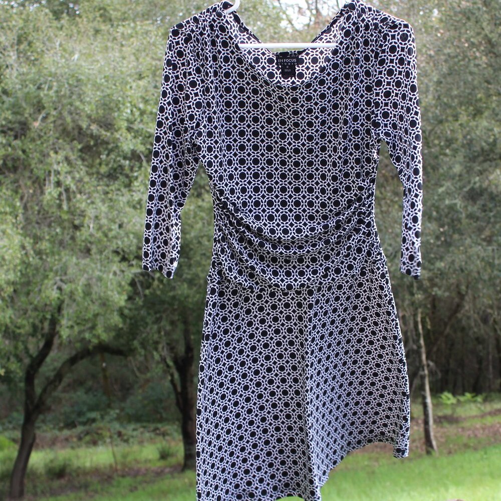 2 DRESSES -EN FOCUS STUDIO DRESS + VALERIE BERTINELLI w/Sheer Neck Tie Both S. 8